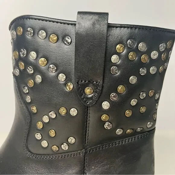 Free People Studded Pull On Ankle Boots in Black 6.5‎